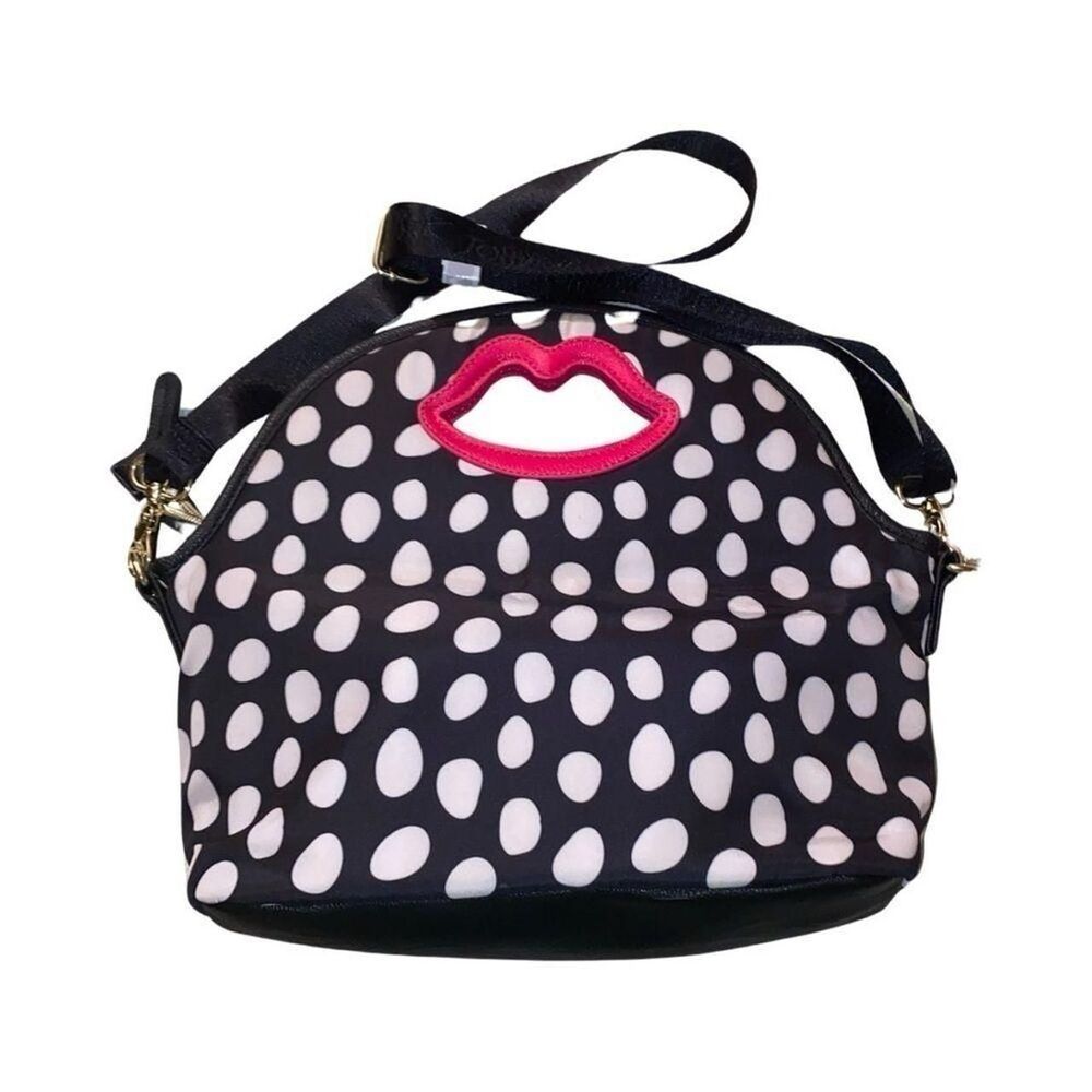 Betsey Johnson Lunch Tote with Pink Bow and Lips